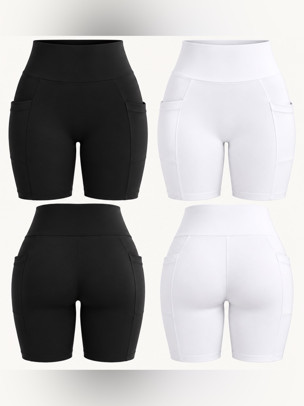 2pk High-Waisted Biker Shorts